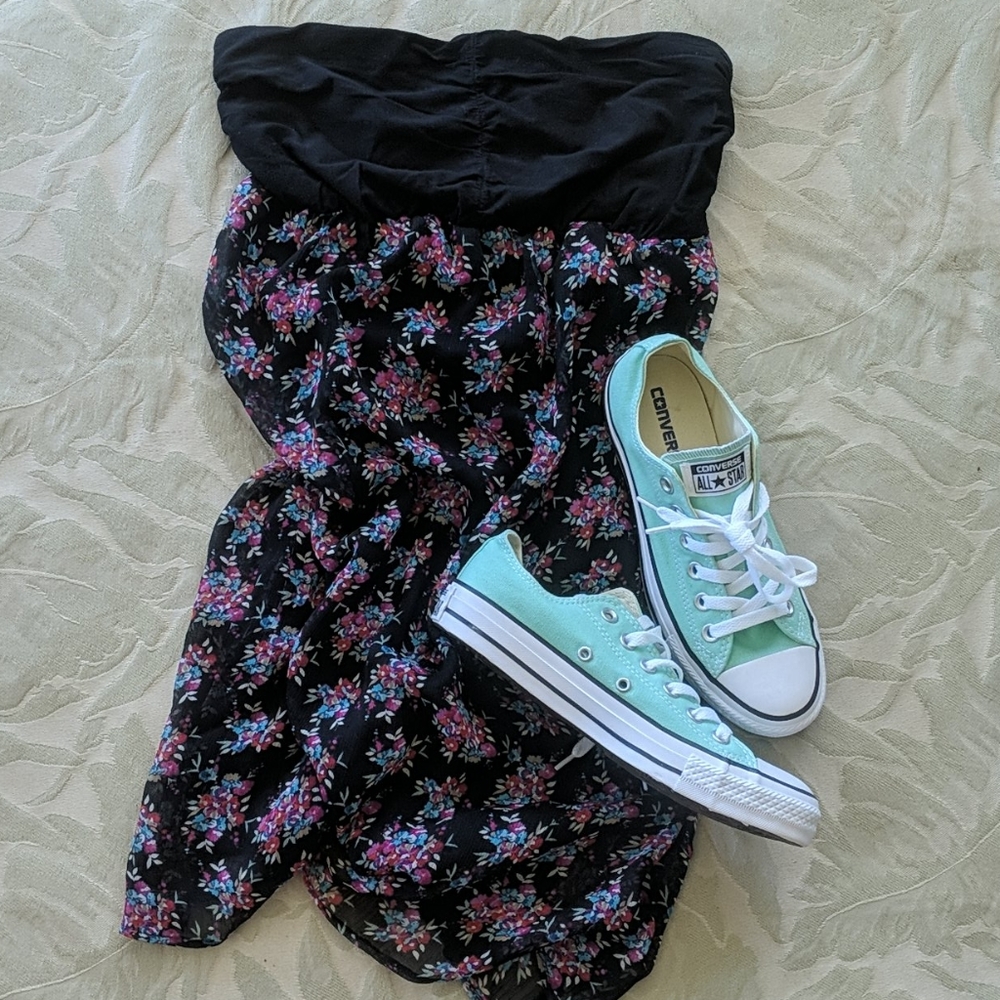 Express Strapless Floral Dress